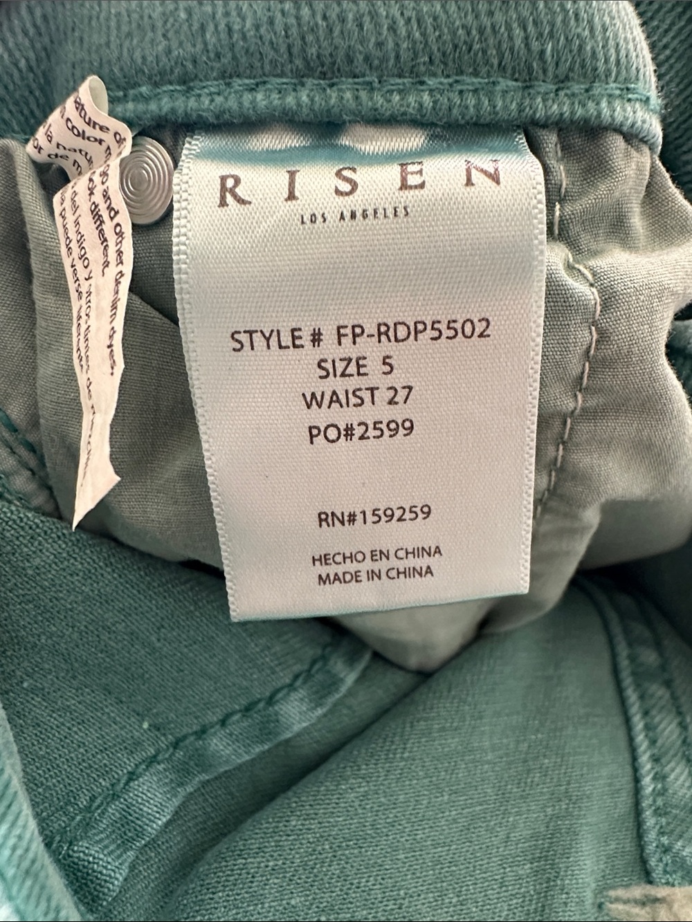 Wide Leg Cargo Jeans in Teal - Picture 2 of 9